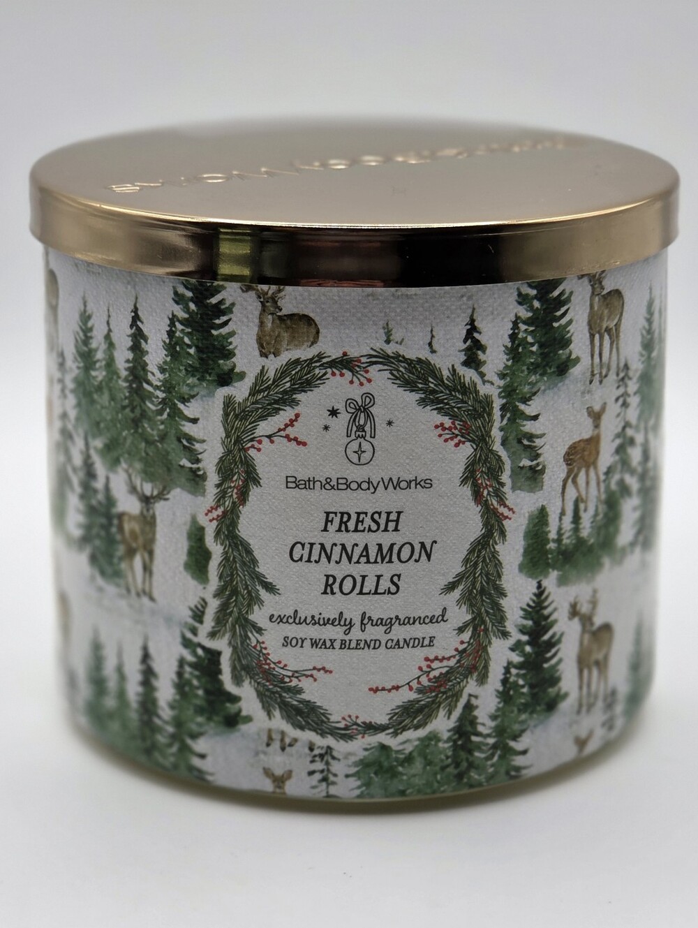Bath & Body Works 3 Wick Candle Fresh Cinnamon Roll New!♡♡